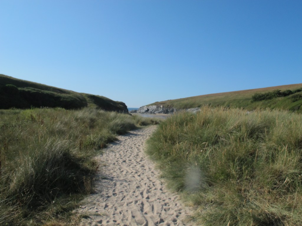 On the path to the beach of Porth Joke in Cornwall, UK (by Ronny Errmann)